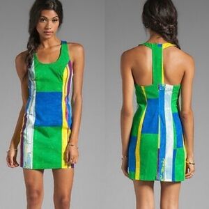 NWT Plenty Tracy Reese Size 2 Cubist Watercolor Dress Sexy Shift Racerback